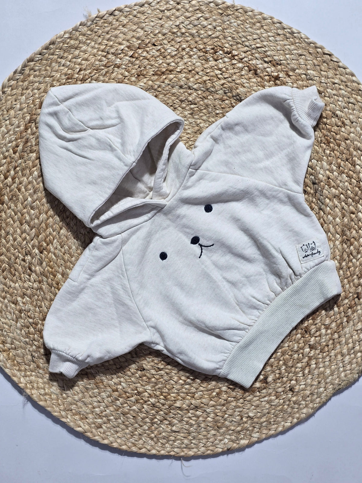Baby's loop knit Hoodie - half white