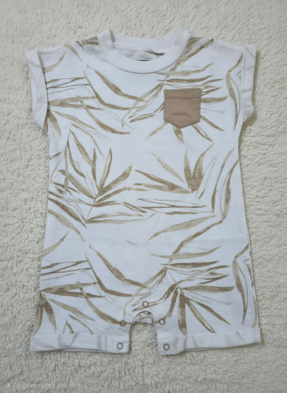 Baby's half jumpsuit - dry leaf