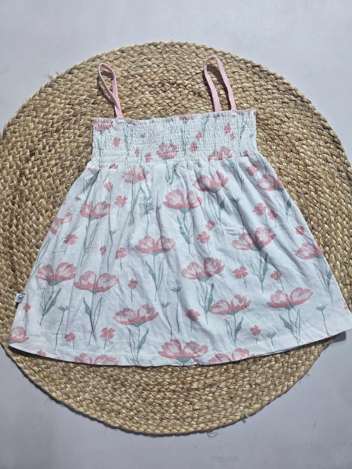 Girl's frock top - pink blossom