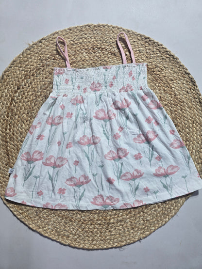 Girl's frock top - pink blossom
