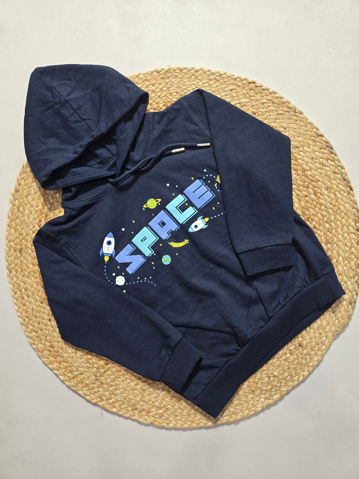 Boy's loop knit hoodie - space