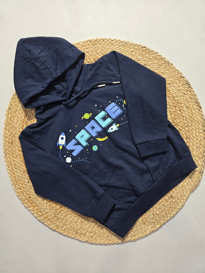 Boy's loop knit hoodie - space