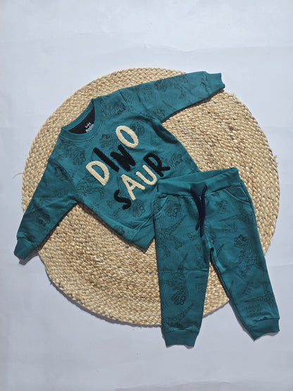 Baby's co-ord Pant Set – green dinosaur