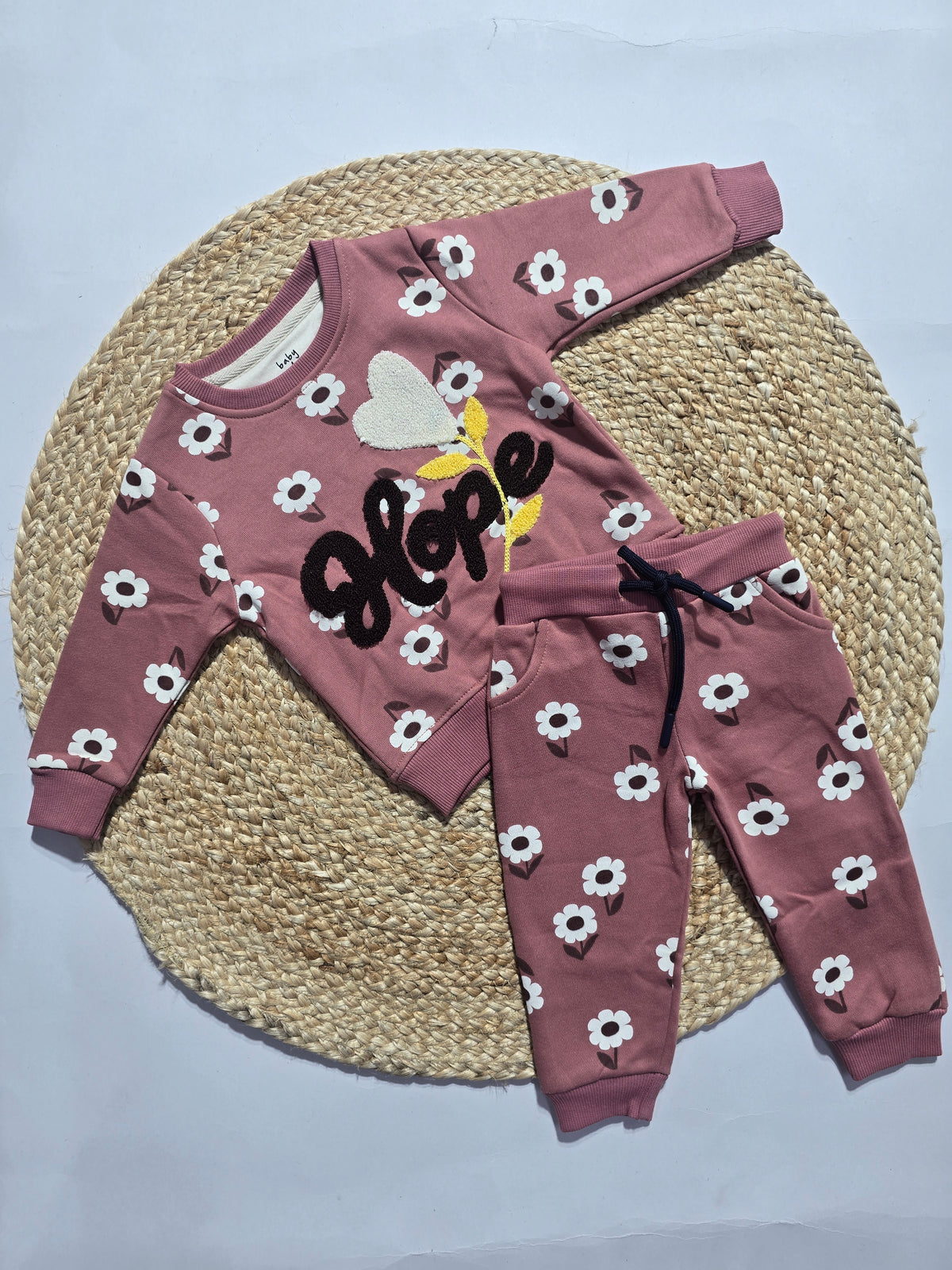 Baby's co-ord Pant Set – dusty rose hope