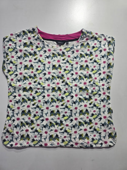 Women's cap sleeve top - white blossom