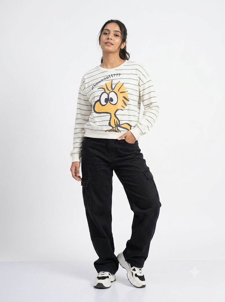 Women's loop knit t-shirt - what