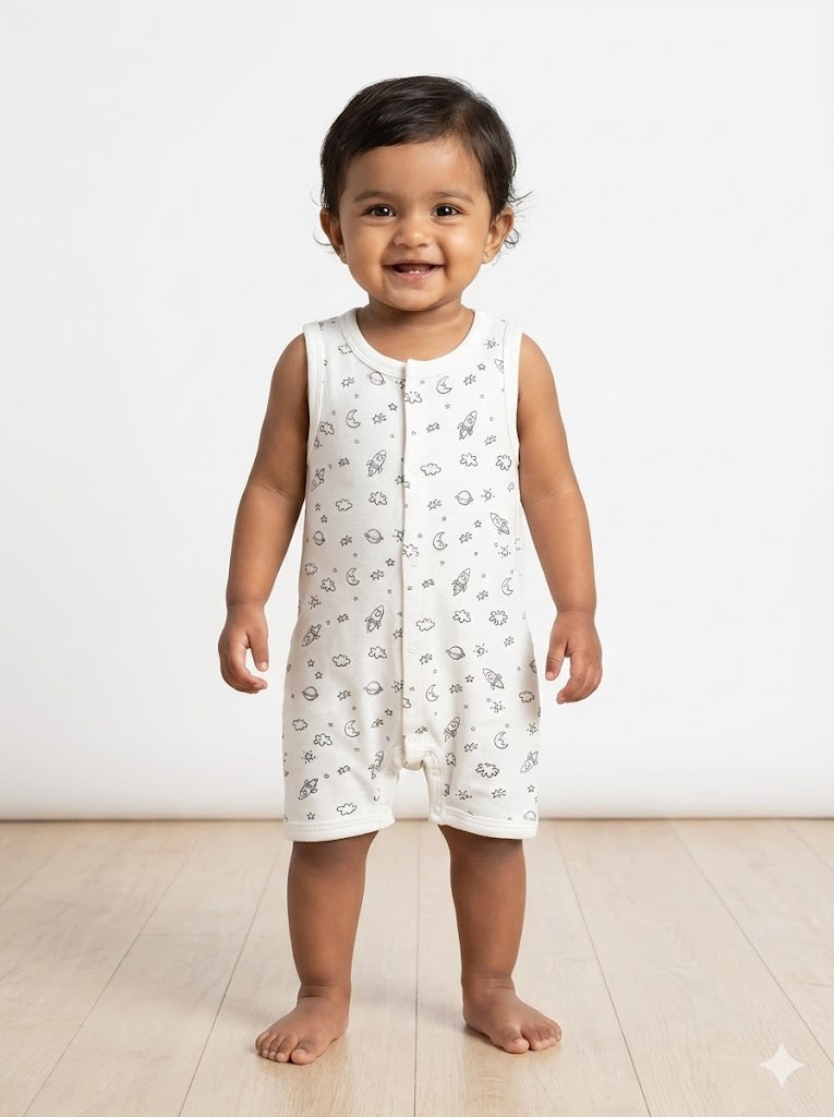 Baby's LS half jumpsuit