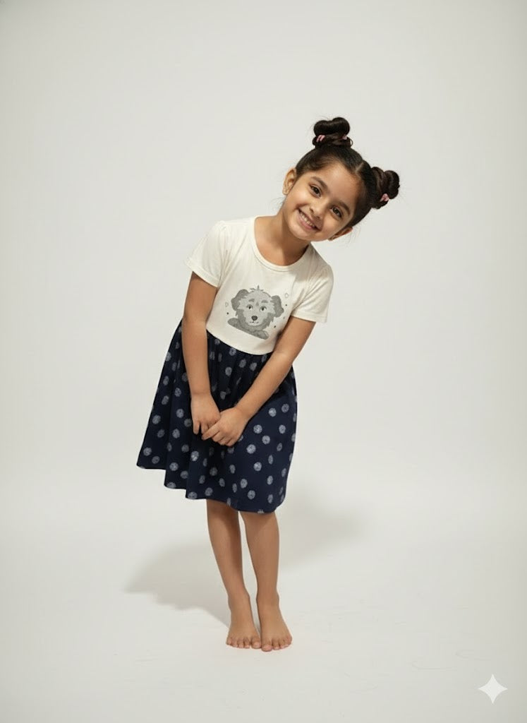 Girl's frock - nevy bear