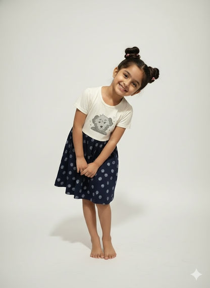 Girl's frock - nevy bear